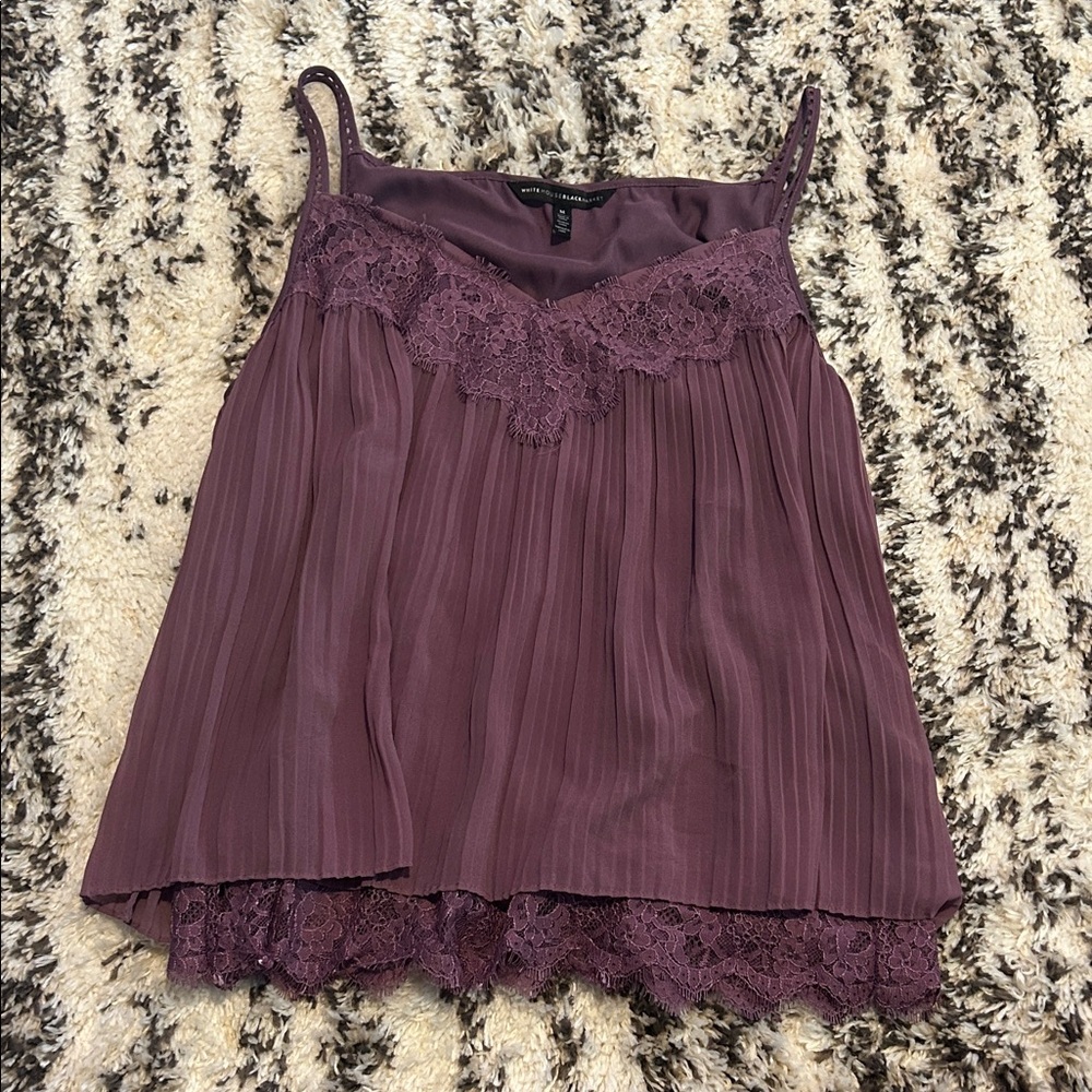 White House Black Market Plum Lace Camisole